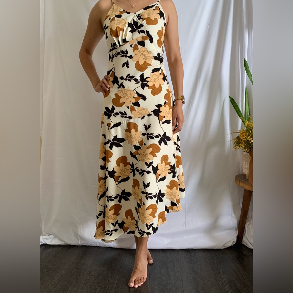 Cream multi flower dress